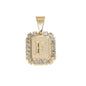 Gold Plated Pendant-Initials Square