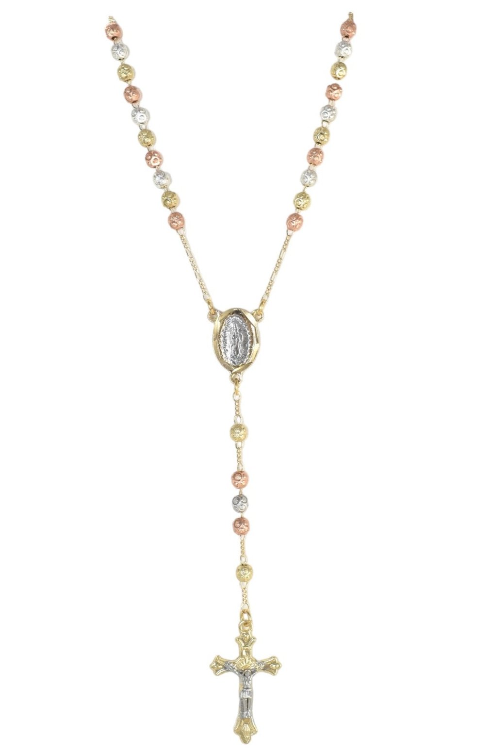 Gold Plated Tri Tone Rosary | Wholesale Jewelry