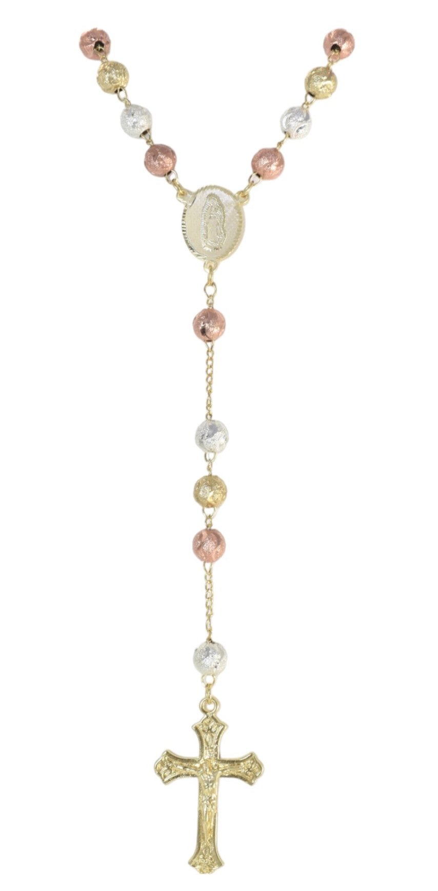 Gold Plated Tri Tone Rosary | Wholesale Jewelry