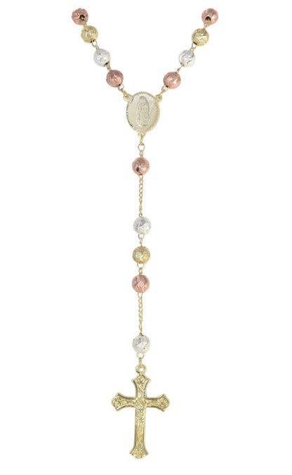 Gold Plated Tri Tone Rosary | Wholesale Jewelry