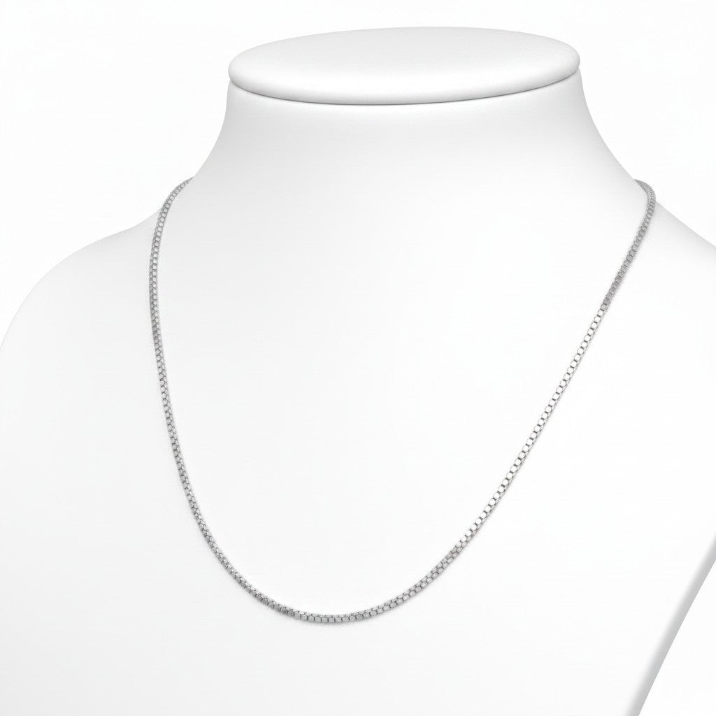 Sleek 925 sterling silver Box 15 Chain Necklace