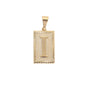 Gold Plated Pendant-Initials Square Diamond Cut