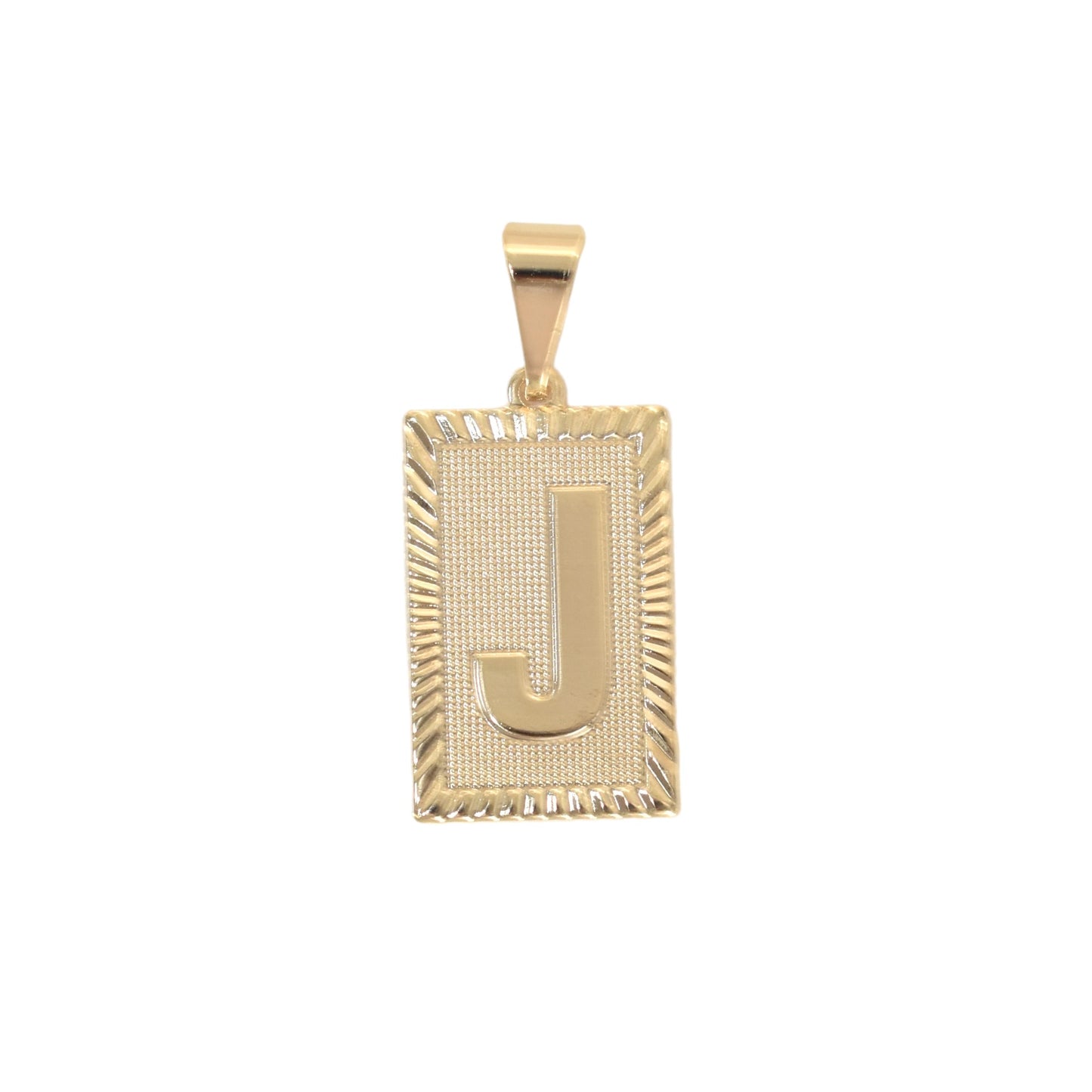 Gold Plated Pendant-Initials Square Diamond Cut