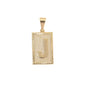 Gold Plated Pendant-Initials Square Diamond Cut