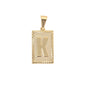 Gold Plated Pendant-Initials Square Diamond Cut