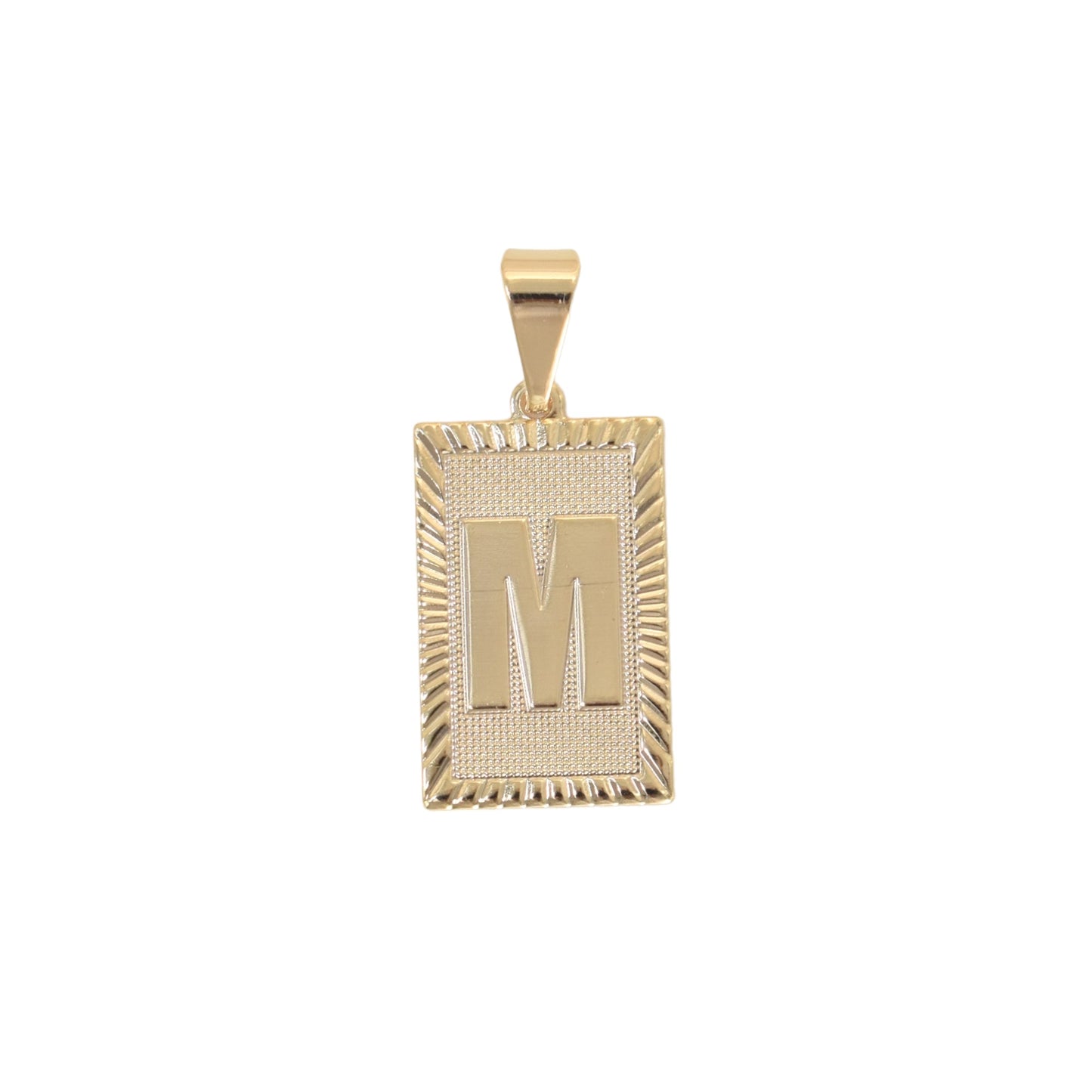 Gold Plated Pendant-Initials Square Diamond Cut