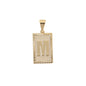 Gold Plated Pendant-Initials Square Diamond Cut