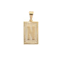 Gold Plated Pendant-Initials Square Diamond Cut