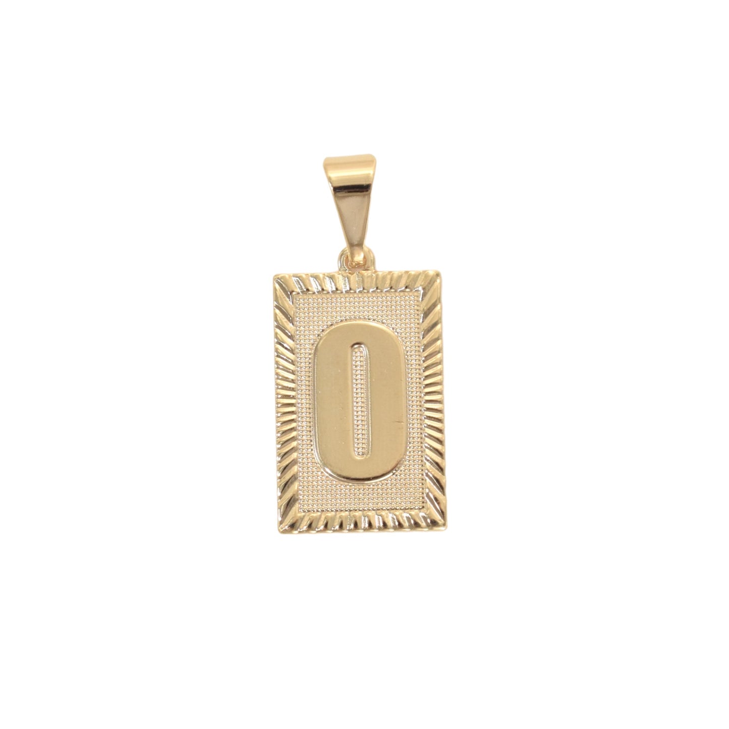 Gold Plated Pendant-Initials Square Diamond Cut