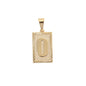Gold Plated Pendant-Initials Square Diamond Cut