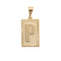 Gold Plated Pendant-Initials Square Diamond Cut