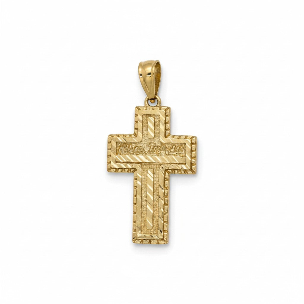 Gold Plated Last Supper Cross Pendant - Oro Laminado