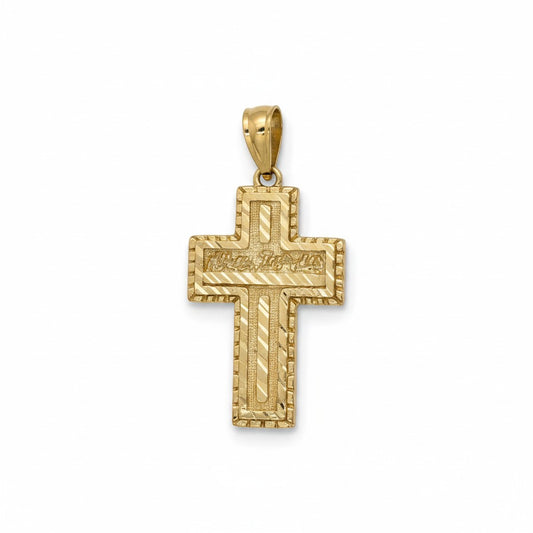 Gold Plated Last Supper Cross Pendant - Oro Laminado