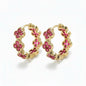Gold Plated Multi Color Hoop Earrings