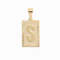 Gold Plated Pendant-Initials Square Diamond Cut
