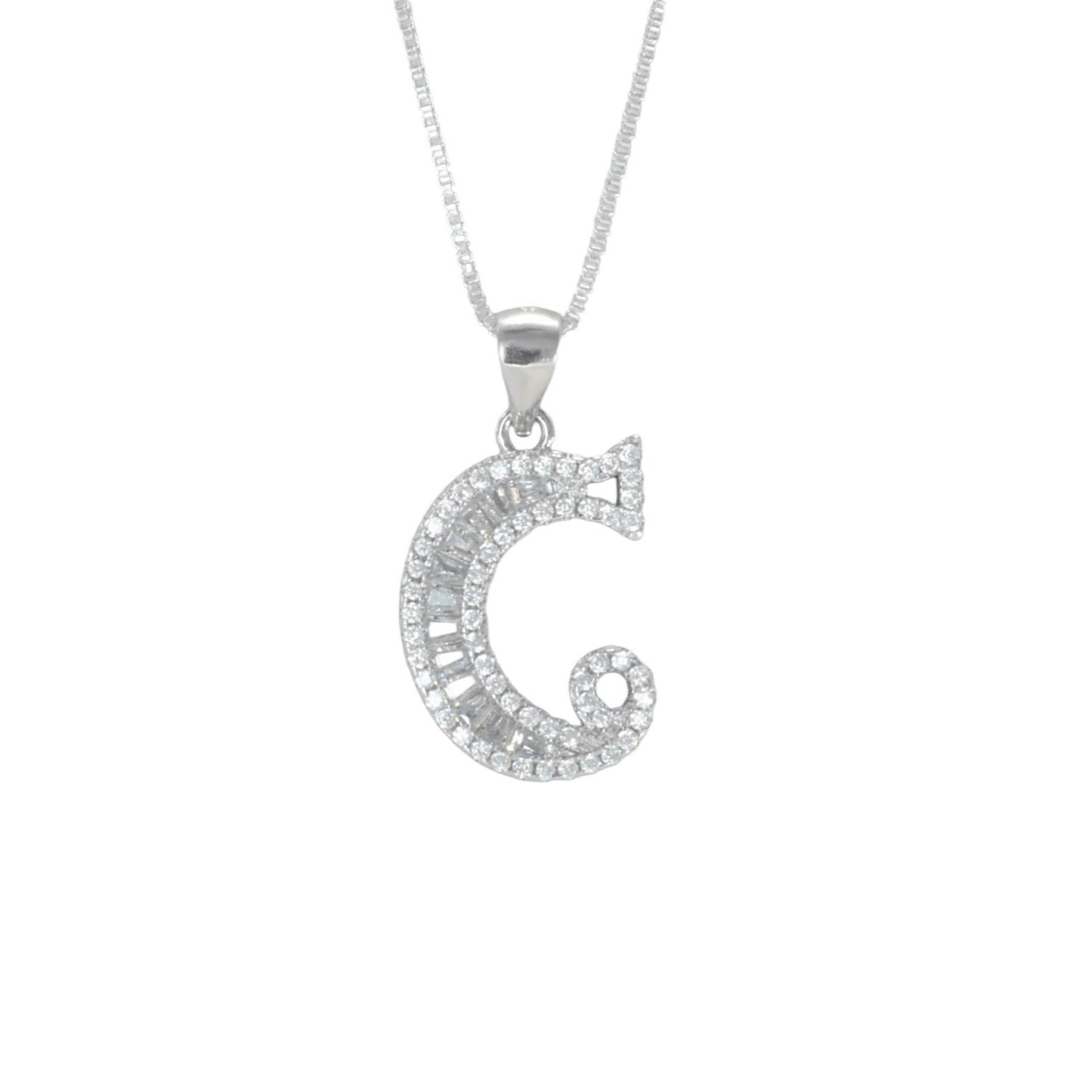 925 Sterling Silver Alphabet Pendant C | Wholesale Jewelry