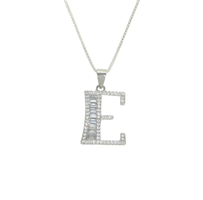 925 Sterling Silver Alphabet Pendant E | Wholesale Jewelry