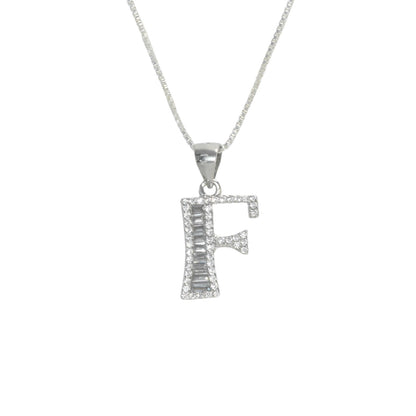 925 Sterling Silver Alphabet Pendant F | Wholesale Jewelry