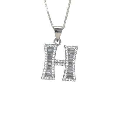 925 Sterling Silver Alphabet Pendant H | Wholesale Jewelry