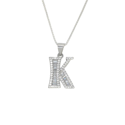 925 Sterling Silver Alphabet Pendant K | Wholesale Jewelry