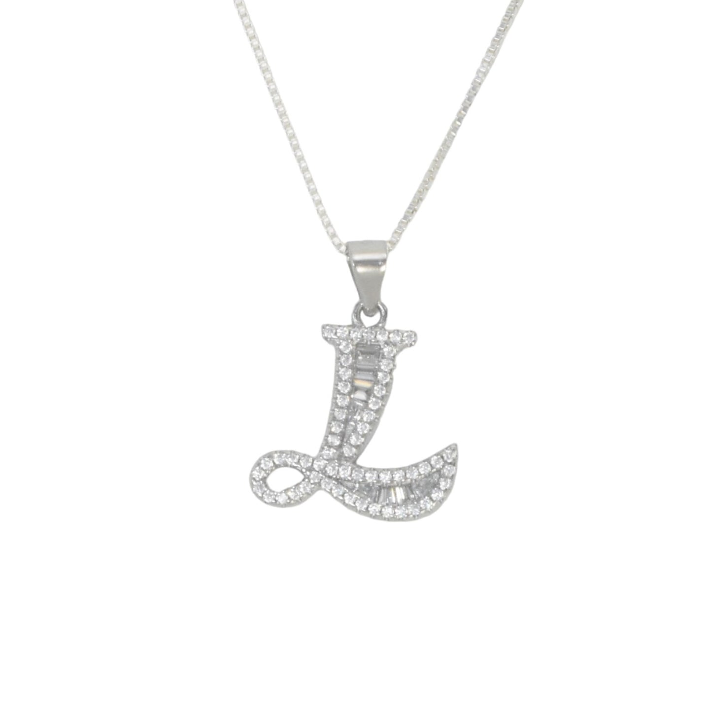 925 Sterling Silver Alphabet Pendant L | Wholesale Jewelry