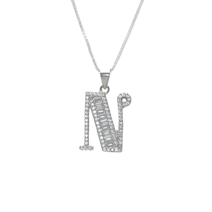 925 Sterling Silver Alphabet Pendant N | Wholesale Jewelry