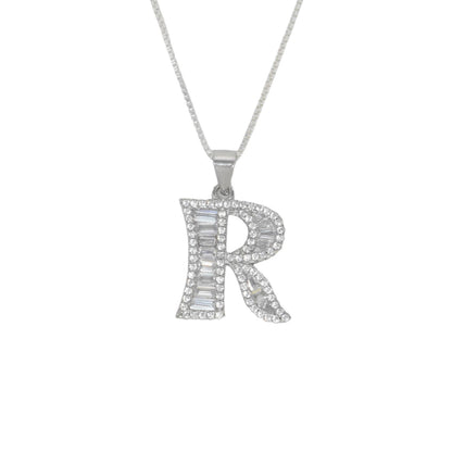 925 Sterling Silver Alphabet Pendant R | Wholesale Jewelry