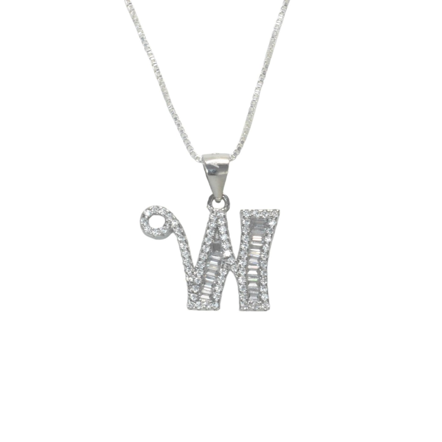 925 Sterling Silver Alphabet Pendant W | Wholesale Jewelry