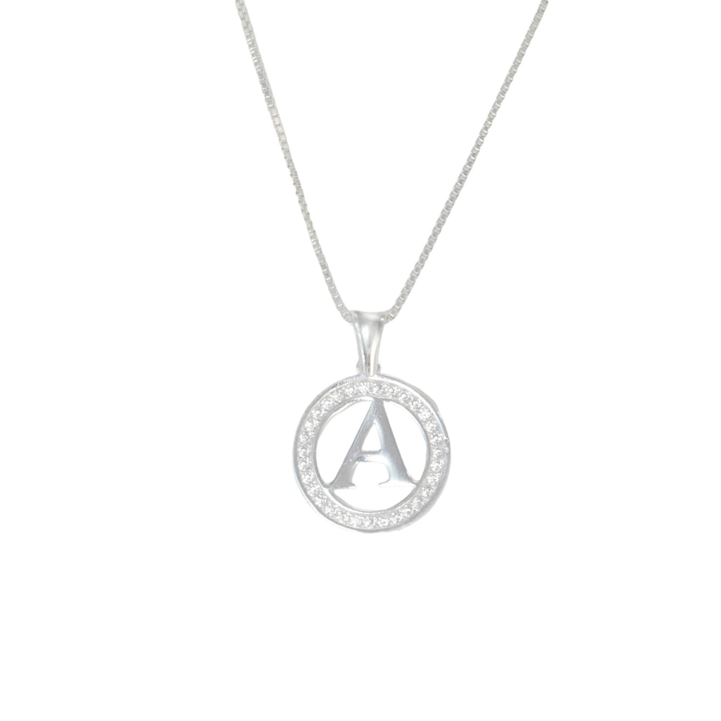 925 Sterling Silver Letter Pendant A