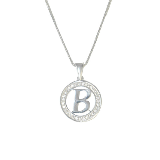 925 Sterling Silver Letter Pendant B