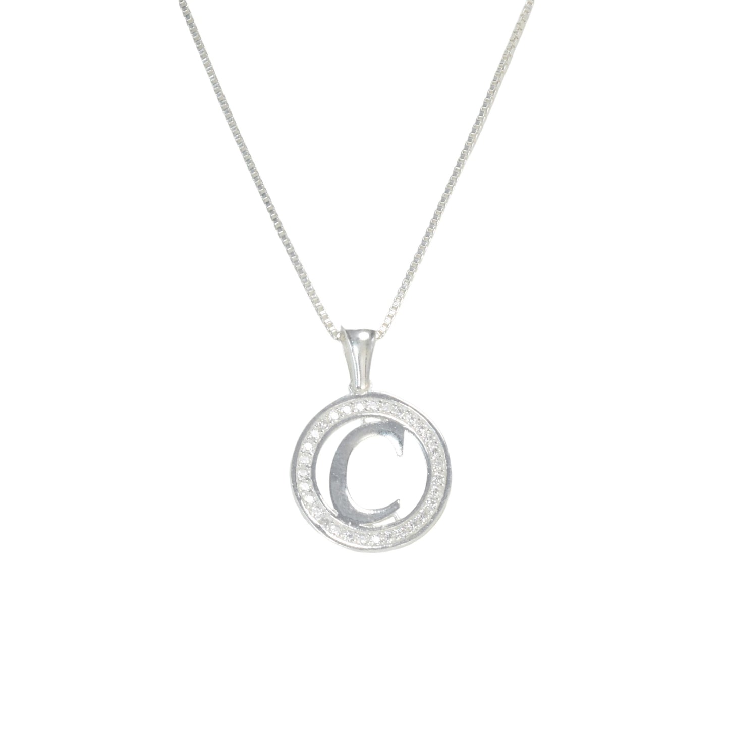 925 Sterling Silver Letter Pendant C | Wholesale Jewelry