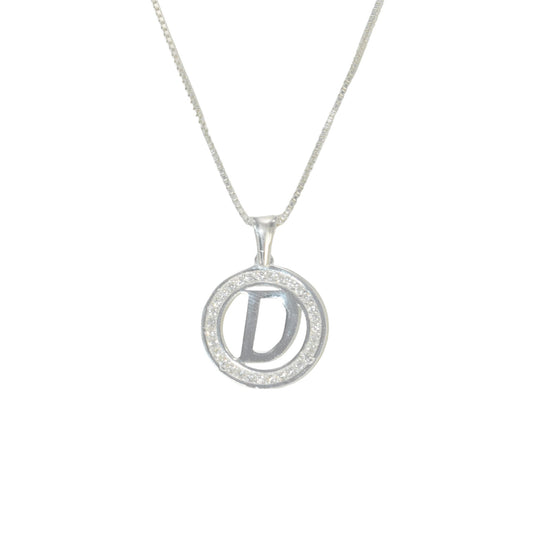 925 Sterling Silver Letter Pendant D