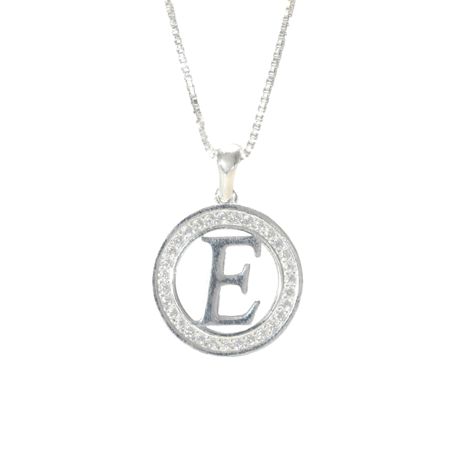 925 Sterling Silver Letter Pendant E | Wholesale Jewelry