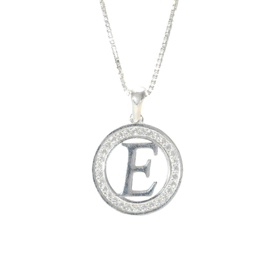 925 Sterling Silver Letter Pendant E