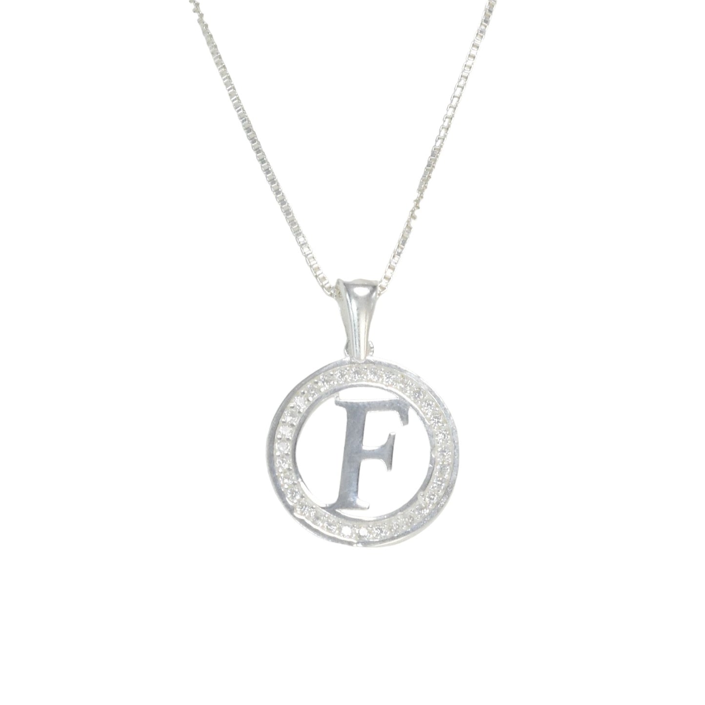 925 Sterling Silver Letter Pendant F | Wholesale Jewelry