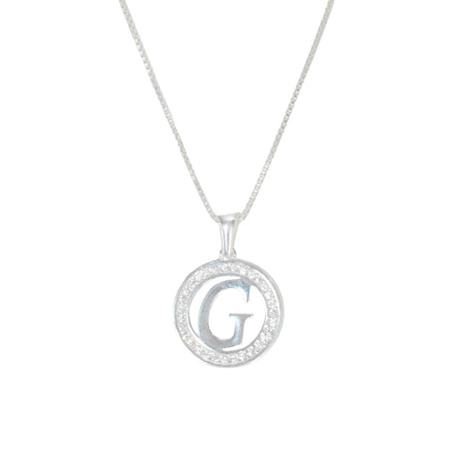 925 Sterling Silver Letter Pendant G