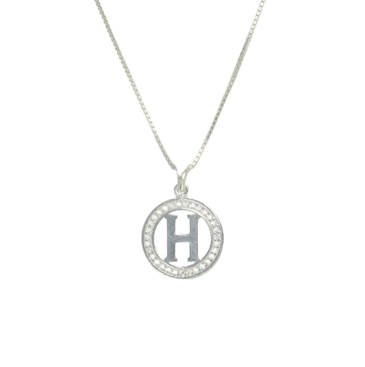 925 Sterling Silver Letter Pendant H