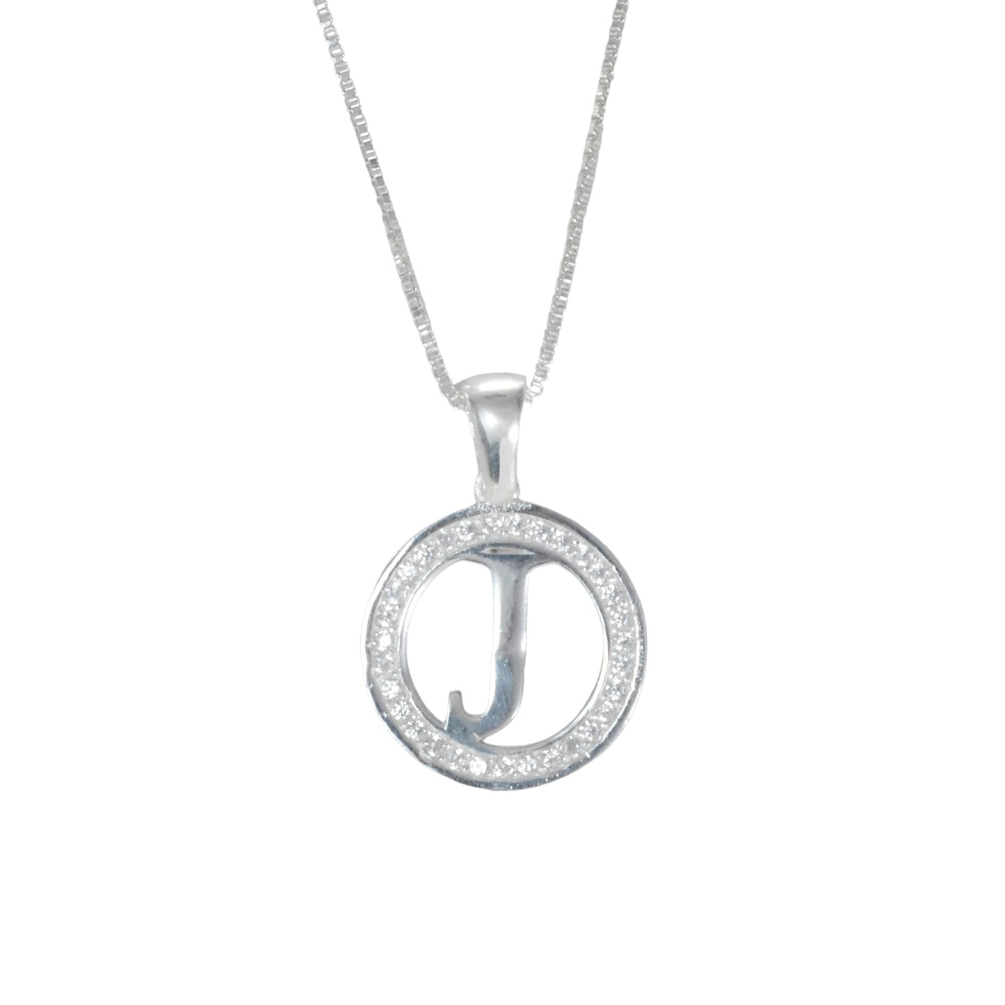 925 Sterling Silver Letter Pendant J | Wholesale Jewelry