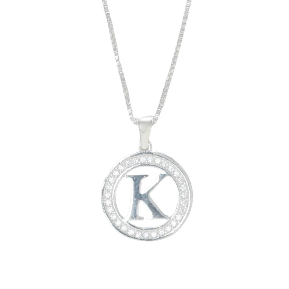 925 Sterling Silver Letter Pendant K | Wholesale Jewelry