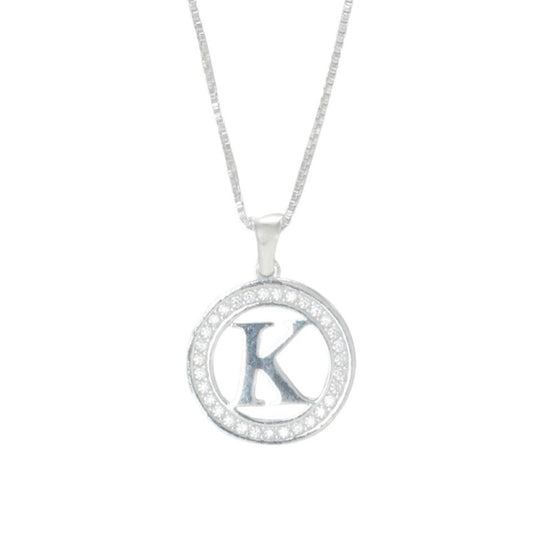 925 Sterling Silver Letter Pendant K