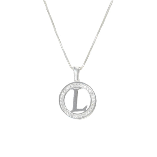 925 Sterling Silver Letter Pendant L