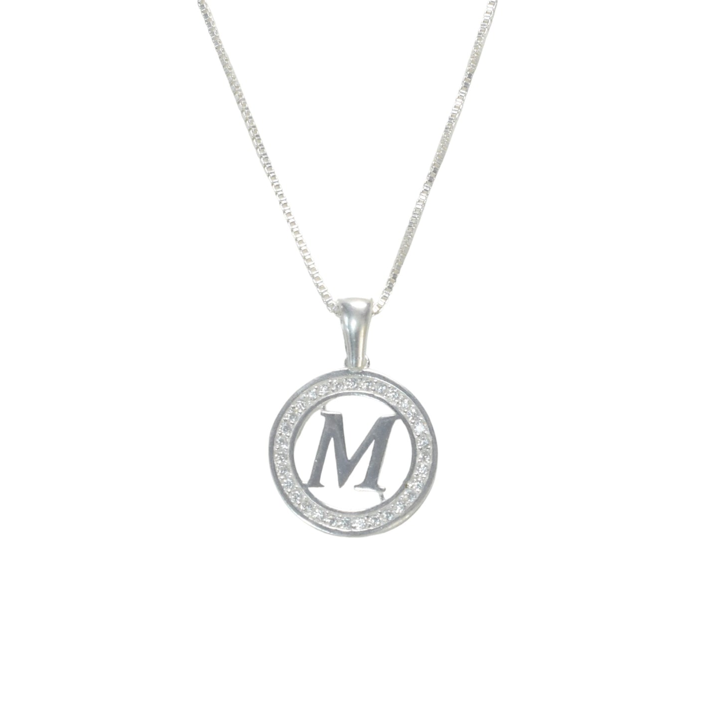 925 Sterling Silver Letter Pendant M | Wholesale Jewelry