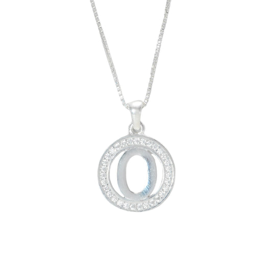 925 Sterling Silver Letter Pendant O