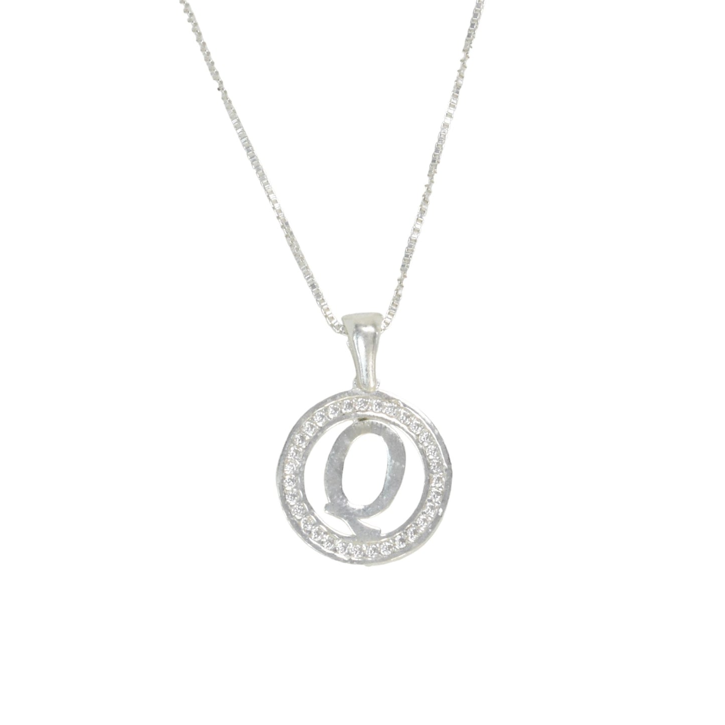 925 Sterling Silver Letter Pendant Q | Wholesale Jewelry