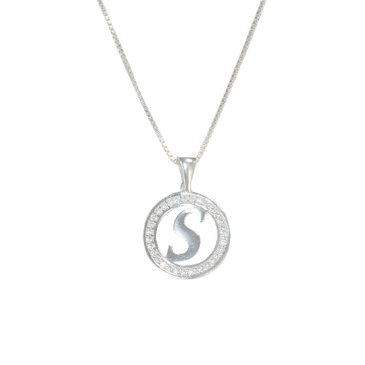 925 Sterling Silver Letter Pendant S