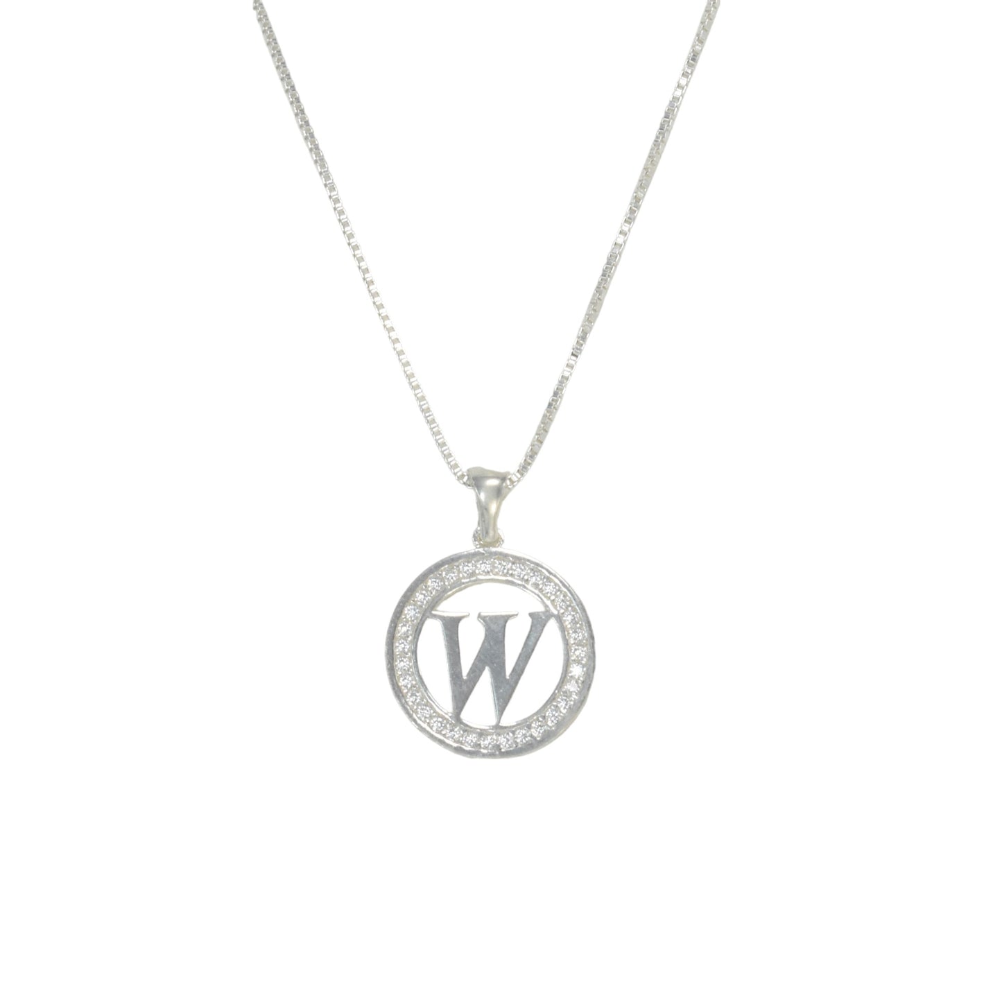 925 Sterling Silver Letter Pendant W | Wholesale Jewelry