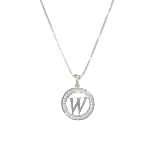 925 Sterling Silver Letter Pendant W