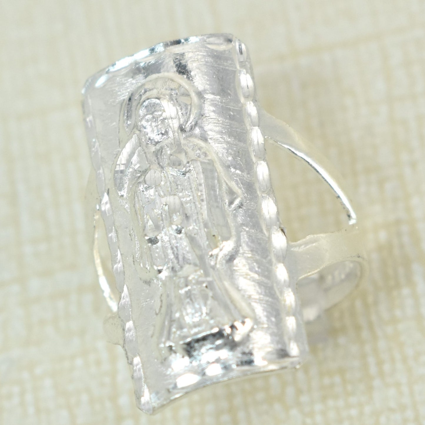 925 Plata Santa Muerte Anillos , Sterling Silver Protection Rings