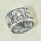 925 Plata Evil Eye Elephant Anillos , Sterling Silver Protection Rings