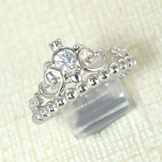 925 Plata CZ Anillos , Crown Rings, Sterling Silver Protection Rings